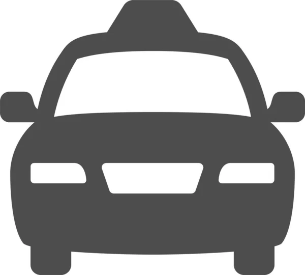 Ikona Taksówki Samochodowej Stałym Stylu — Wektor stockowy