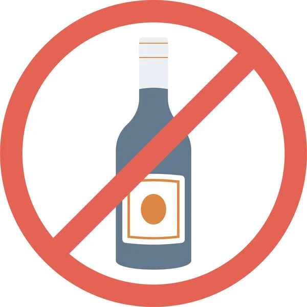 Alcohol Permitido Icono Estilo Plano — Vector de stock