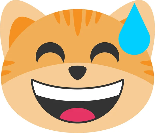 Ícone Rosto Emoji Gato — Vetor de Stock