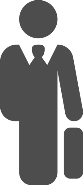 Briefcase Businessman Man Icon Solid Style —  Vetores de Stock