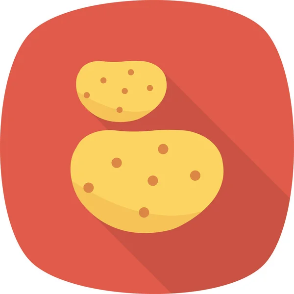Frites Patato Icoon Platte Stijl — Stockvector