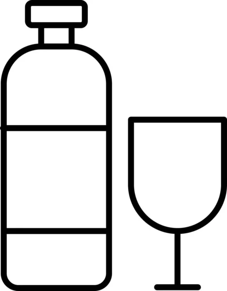 Значок Пляшкового Напою Акварелі Контурному Стилі — стоковий вектор
