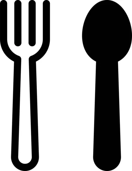 Виделка Кухонного Ресторану Значок Суцільному Стилі — стоковий вектор