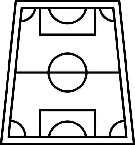 角形足球场图标 轮廓风格 — 图库矢量图片