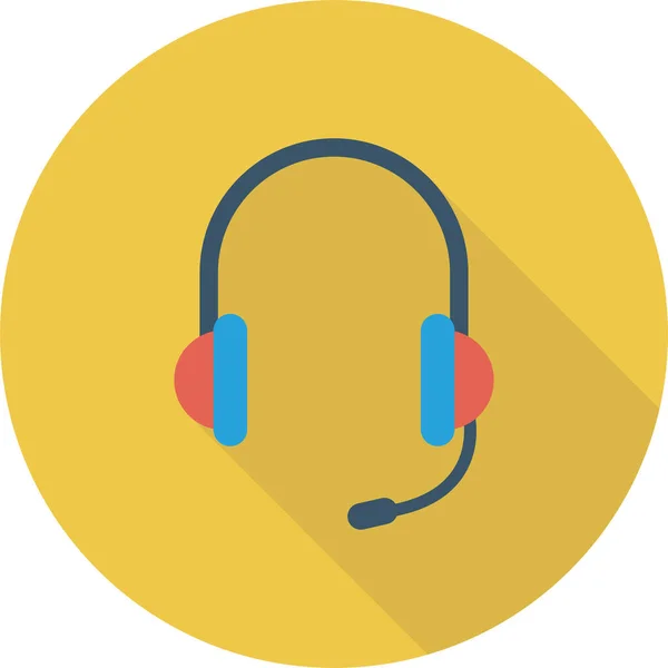 Headphone Headset Listening Icon Flat Style — Stock Vector