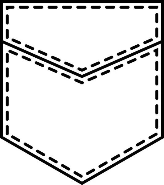Иконка Тканевого Кармана Пошива Одежды Аксессуаров — стоковый вектор