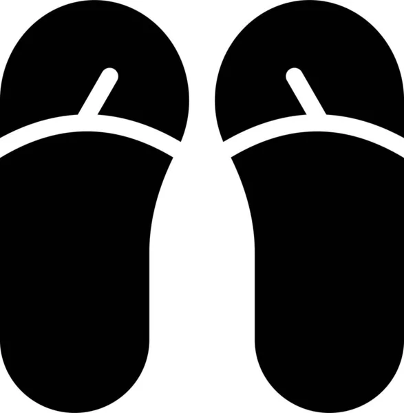 Икона Обуви Флипфлопа Твердом Стиле — стоковый вектор