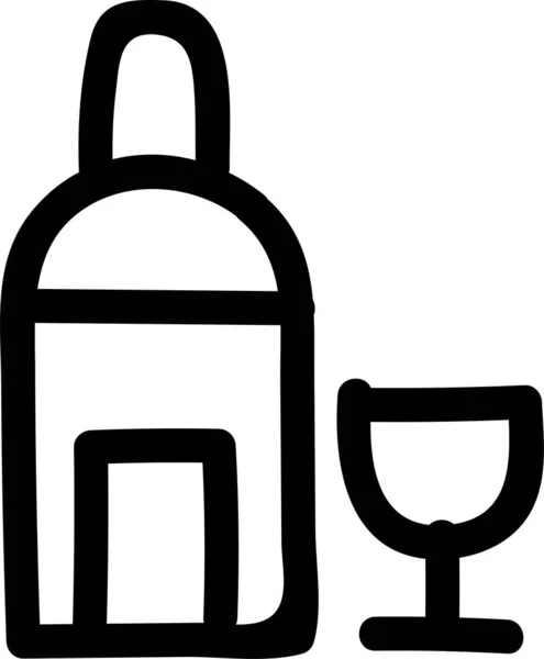 Пивная Икона Стиле Ручной Работы — стоковый вектор