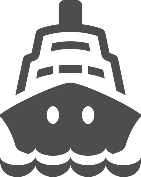Crucero Océano Vela Icono Estilo Sólido — Vector de stock