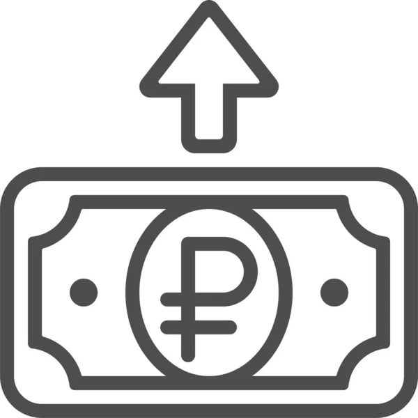 Ikona Gotówki Prosta Ilustracja Banknotów Dolarowych Górę Ikon Wektorowych Płaskie — Wektor stockowy