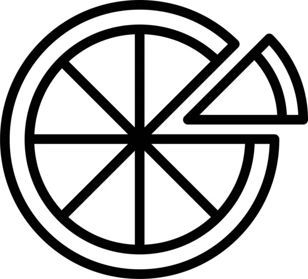 Пиццу Значок Стиле Абрис — стоковый вектор