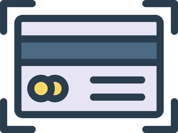 Kreditkarten Icon Ausgefülltem Outline Stil — Stockvektor