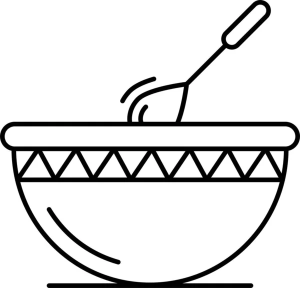 Миска Съесть Пищевую Иконку Стиле Наброска — стоковый вектор