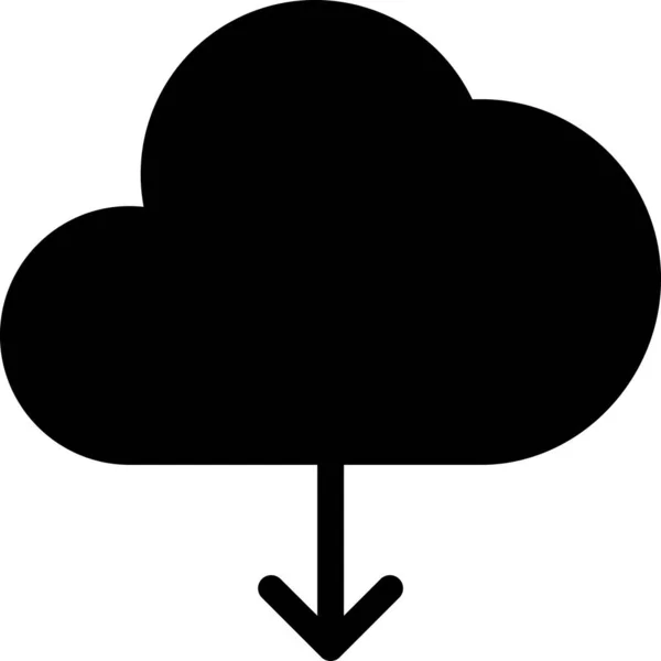 Cloud Download Mainframe Icon Solid Style — 图库矢量图片