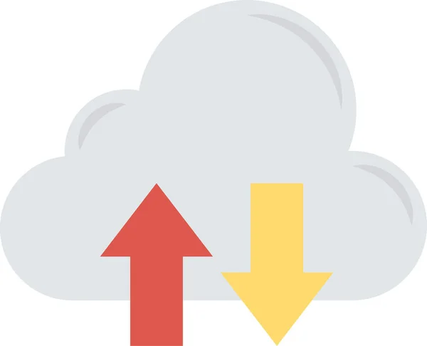 Cloud Computing Λήψη Εικονίδιο Επίπεδο Στυλ — Διανυσματικό Αρχείο