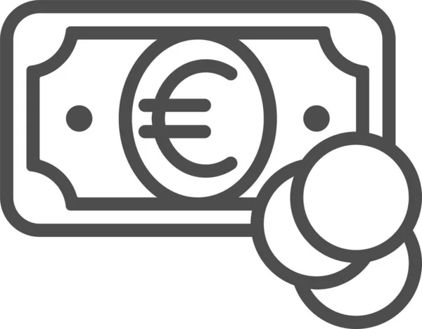 Dinheiro Euro Ícone Web — Vetor de Stock