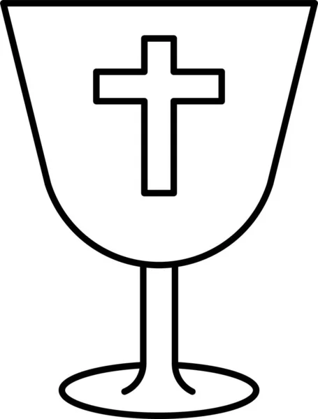 Cross Drink Halloween Icon Outline Style — 图库矢量图片