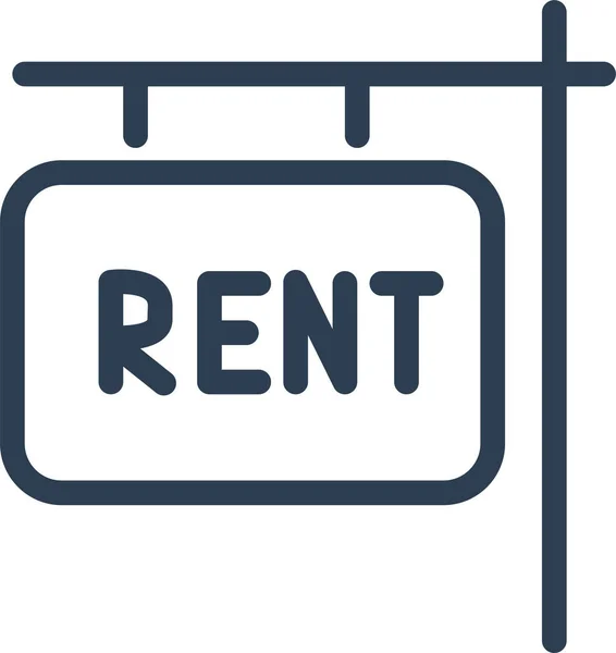 Rent House Information Icon Outline Style —  Vetores de Stock