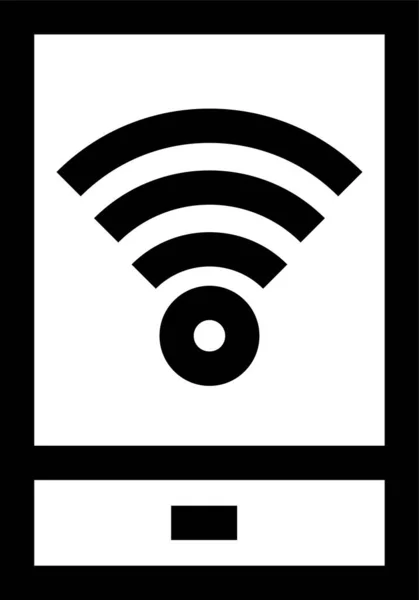 Icono Wifi Teléfono Móvil Estilo Esquema — Vector de stock