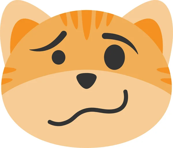 Kočka Roztomilý Emoji Ikona — Stockový vektor