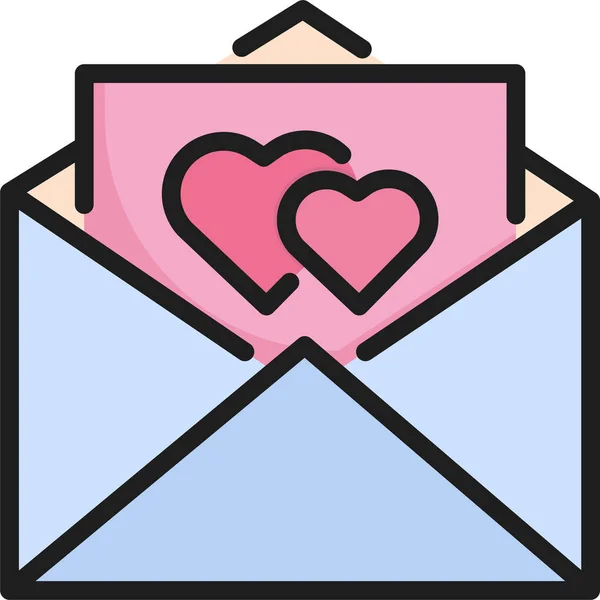 Kártya Ünneplés Szív Ikon Szerelem Romantika Kategóriában — Stock Vector