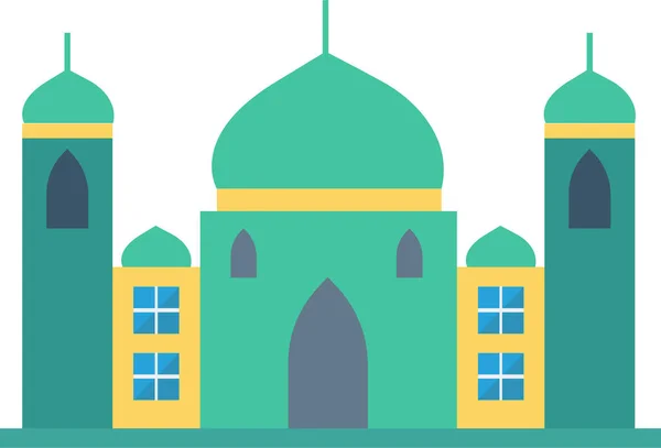 Edificio Masjid Propiedad Icono Estilo Plano — Vector de stock