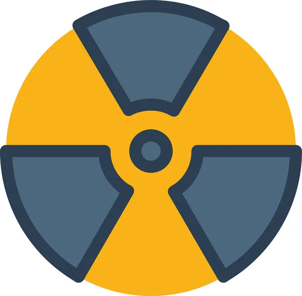 Biohazard Nuclear Radiation Icon Filled Outline Style — Stock Vector