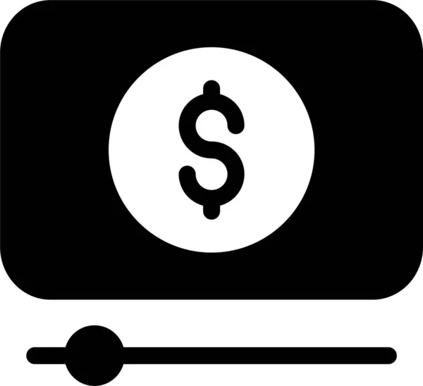 Cash Dollar Media Icon Solid Style — Vetor de Stock