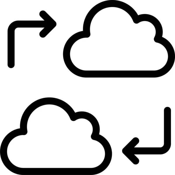 Cloud Database Datasharing Icoon Grote Lijnen — Stockvector