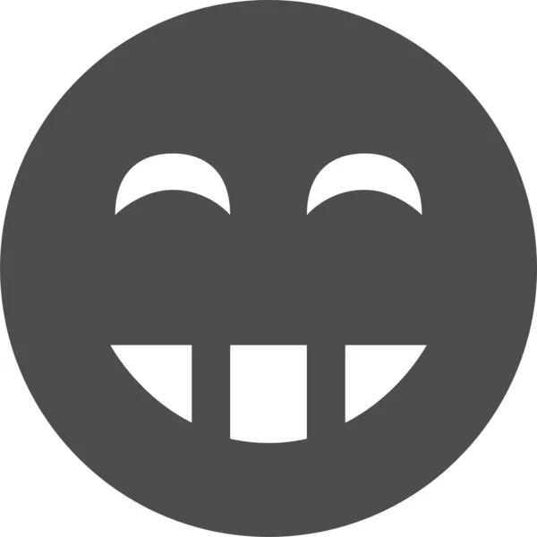 Emoticon Emoticons Face Icon Solid Style — Stockvektor