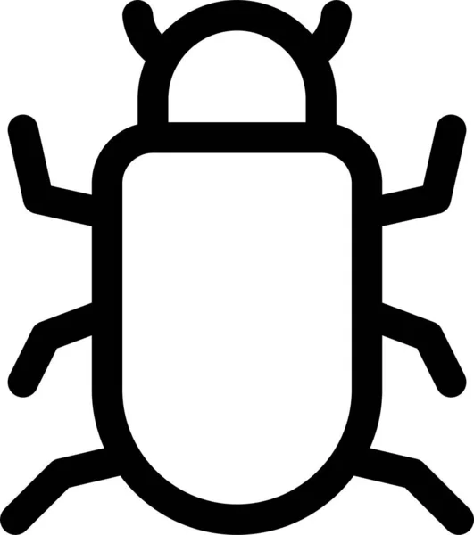 Bug Danger Malware Icône Dans Style Contour — Image vectorielle