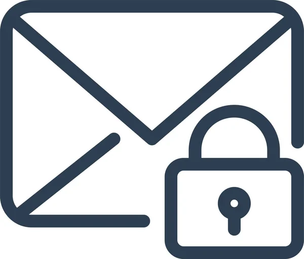 电子邮件信封锁图标 — 图库矢量图片