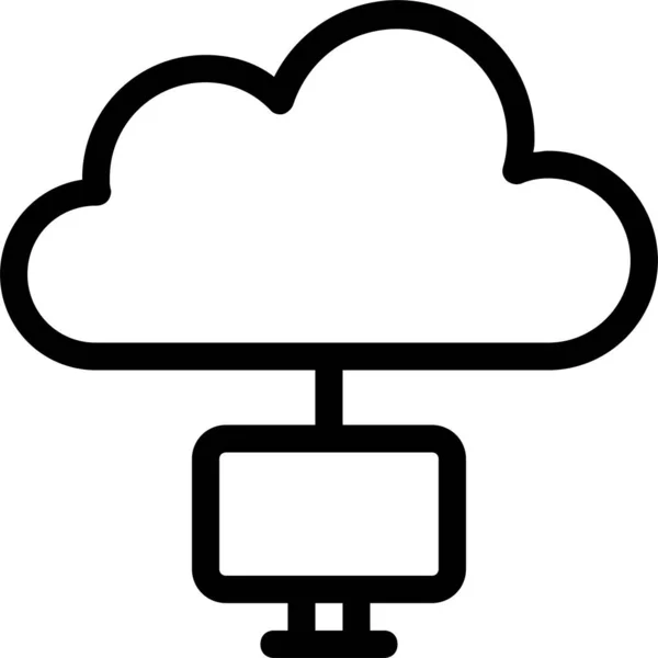 Business Cloud Communiceren Pictogram Grote Lijnen — Stockvector