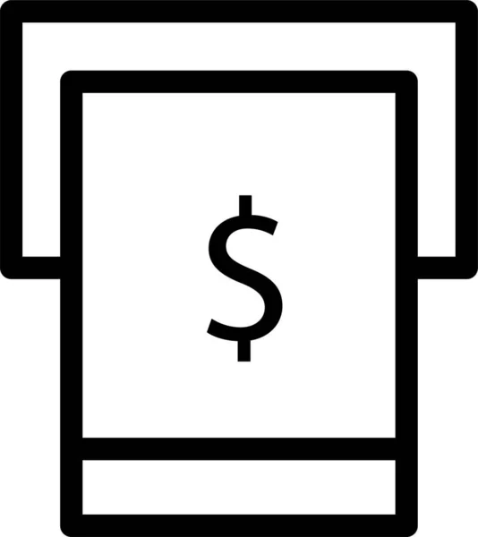 Geldautomat Bargeld Symbol Umrissen — Stockvektor
