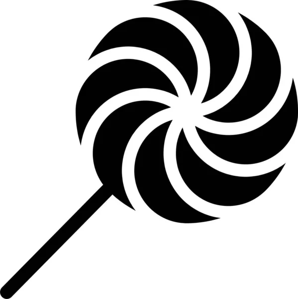 Snoep Lolly Suiker Pictogram Vaste Stijl — Stockvector