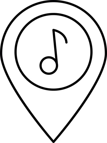 Locatiemarkering Melodie Pictogram Geluid Muziek Categorie — Stockvector