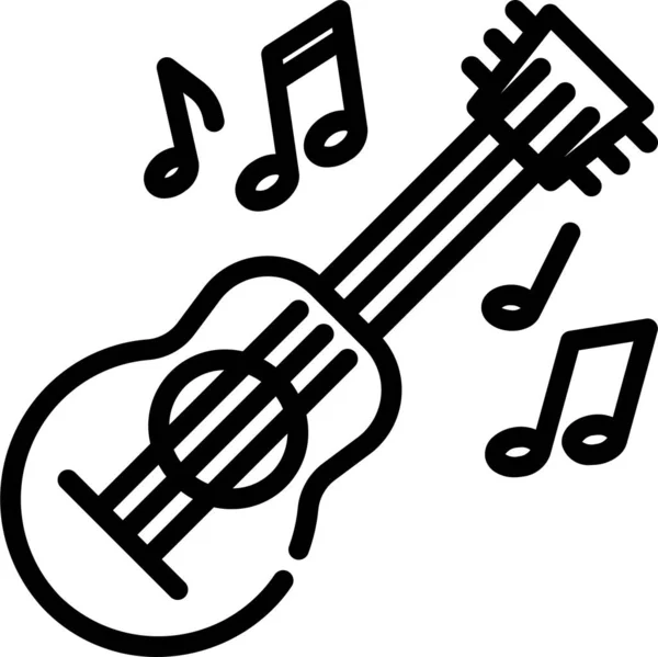 Acoustic Guitar Instrument Icon Events Entertainment Category — Stock vektor