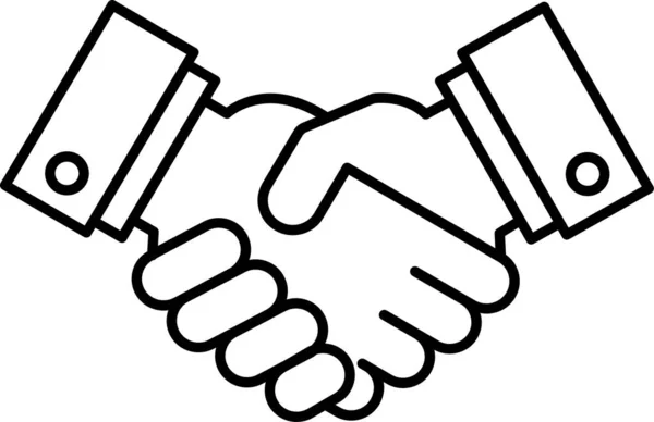 Åtagandeavtal Partnerskap Ikon Konturstil — Stock vektor