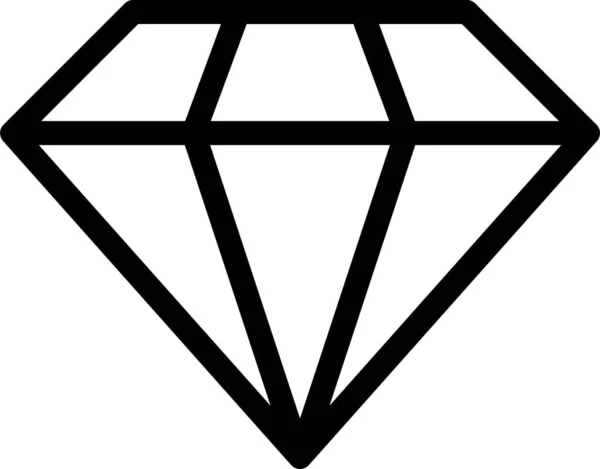Diamant Finans Pärla Ikon Kontur Stil — Stock vektor