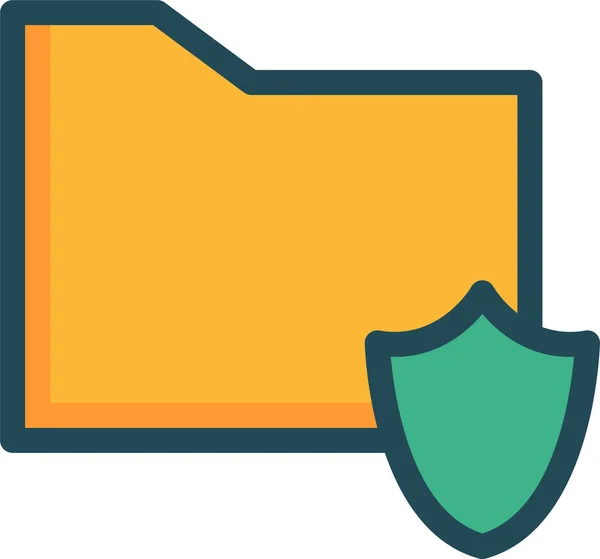 Folder Protection Security Icon Filled Outline Style — Vetor de Stock