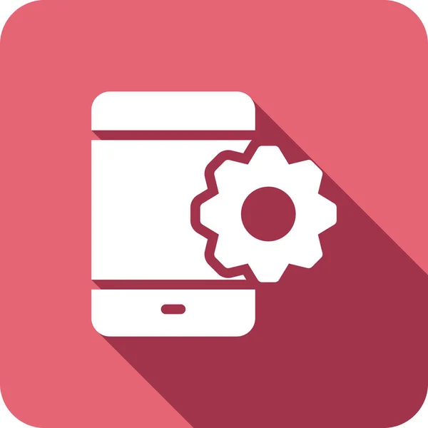 Mobiele Telefoon Configuraties Ontwikkeling Pictogram Solide Stijl — Stockvector