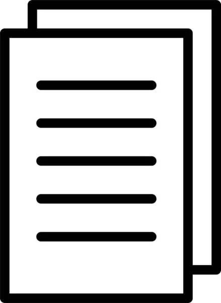 Icona Della Pagina Del File Documento Stile Contorno — Vettoriale Stock