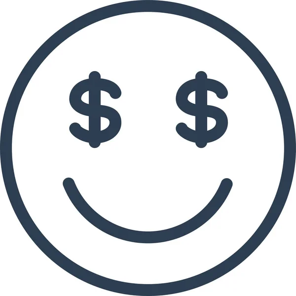 Avatar Dollar Emoticon Icon — Stock Vector