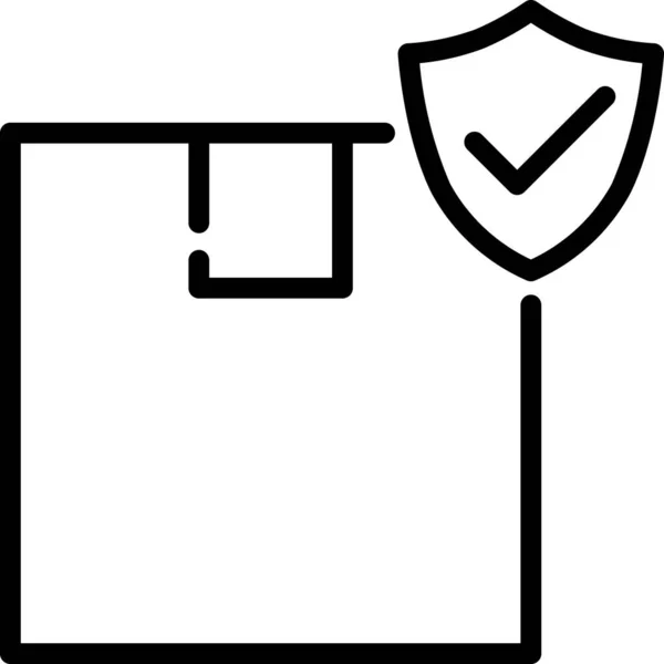 Ikona Bezpieczeństwa Ochrony Biznesu Zarysie — Wektor stockowy