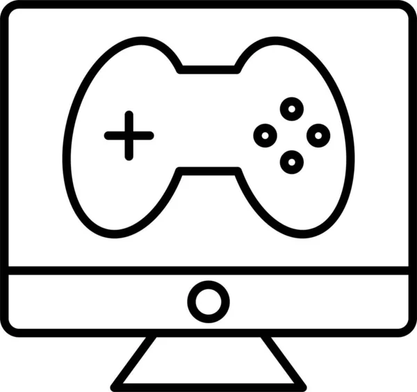 Icono Del Juego Control Consola Estilo Esquema — Vector de stock