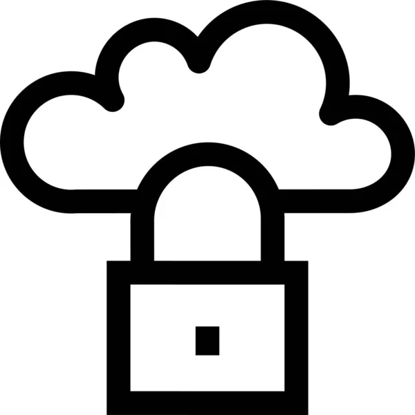 Cloudlock Privé Icoon Contourstijl — Stockvector