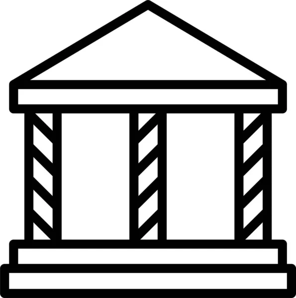 Icono Corte Edificio Banco Estilo Esquema — Vector de stock