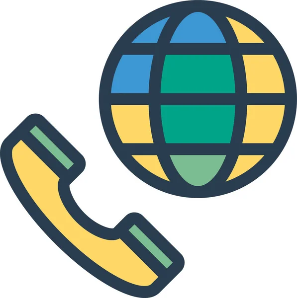 Volat Mezinárodní Ikonu Telefonu Vyplněném Stylu — Stockový vektor