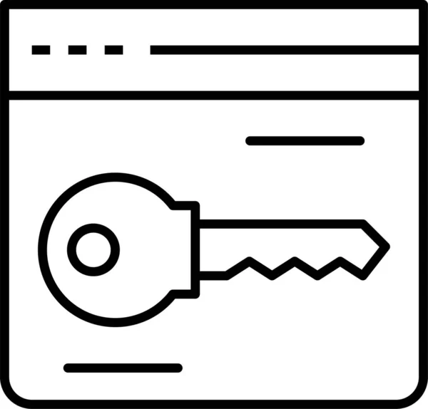 Browser Key Keywords Icon Outline Style — Stock Vector