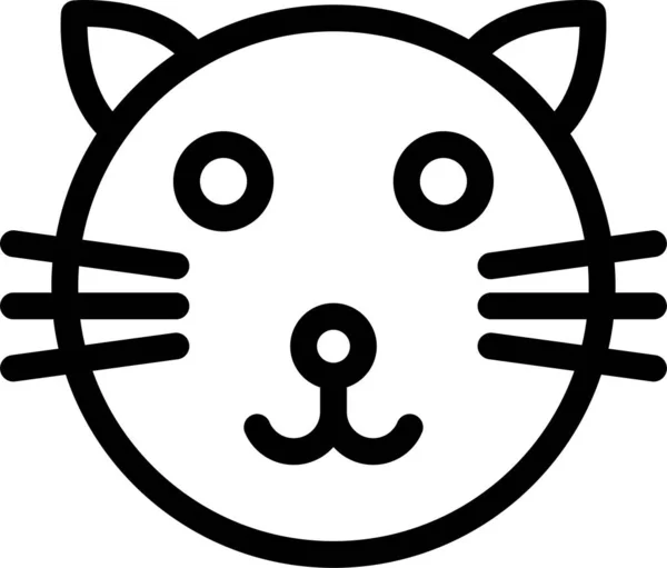 Outline Tarzında Hayvan Kedi Kedisi Simgesi — Stok Vektör